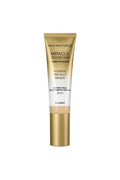 Max Factor Miracle Second Skin Foundation SPF 20-03 Light Foundation Women 1.01 oz