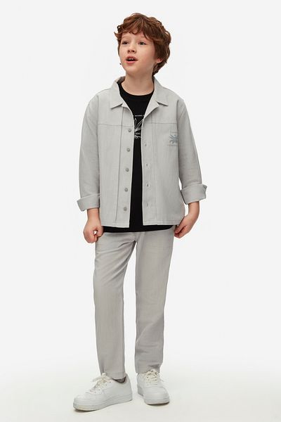 NK 08-14 Years Boy Gray Pants Shirt Suit - Gray