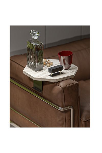 HOMS Side table, Verla Homs, marbled beige, adjustable, 25053