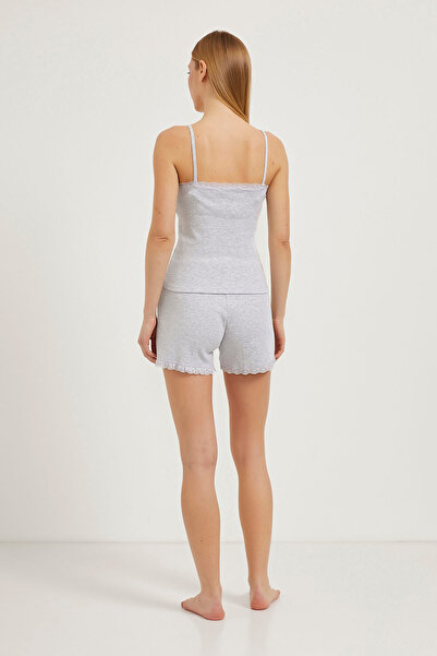 Arma Life Жіночий мереживний обтягуючий спортивний міні-шорти сірий піжамний комплект