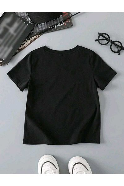FAVORİST Tricou din bumbac cu decolteu rotund cu imprimeu mixt pentru copii