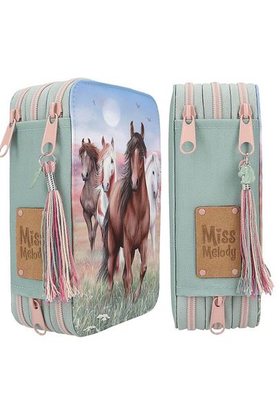 Top Model Hoof Clatter 3-Zipper Pencil Case