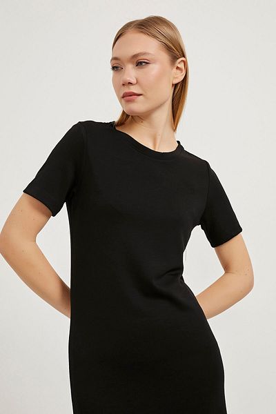 Arma Life Rochie lungă neagră de bază moale pentru femei