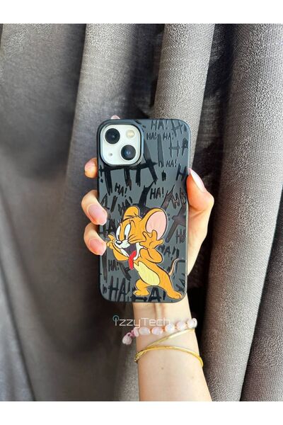 izzytech حافظة هاتف من السيليكون متوافقة مع هاتف آيفون 15 بلس مع حافظة هاتف من السيليكون مطبوع عليها نقش مخملي مميز