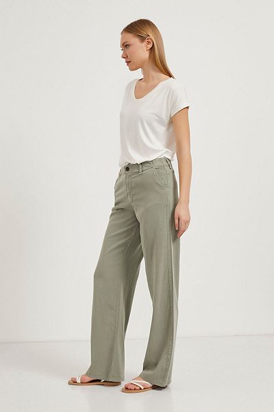 Arma Life Pantaloni Palazzo kaki cu talie elastică pentru femei