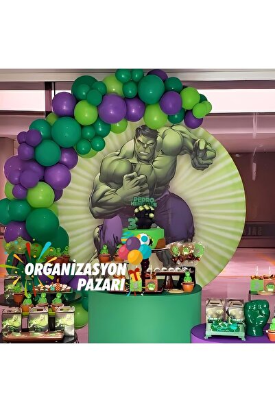 Organizasyon Pazarı مجموعة بالونات باللون الأخضر الداكن والأخضر الفاتح والأرج...