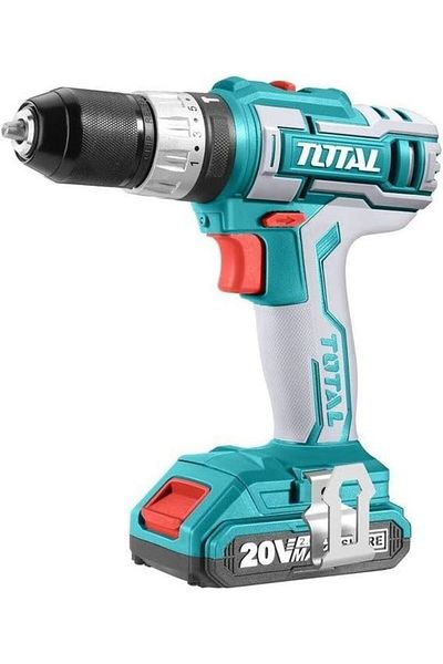 TOTAL 20V 45Nm Vibrating Cordless Drill with Canvas Bag, Extra Battery and Charger Total Tidli2002