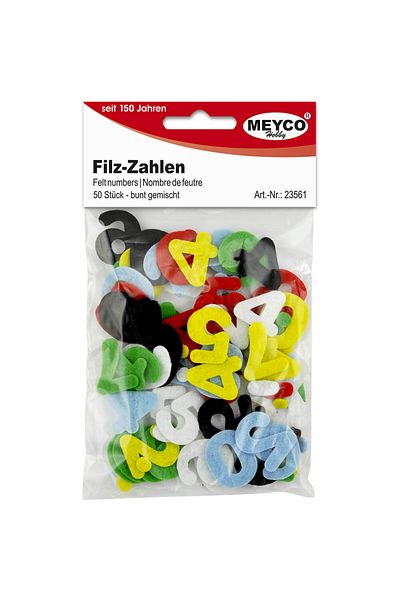 Meyco Felt Figures, 50 Pcs, 25 Mm, Art & Craft Accessories For Children