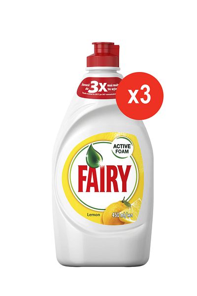 Fairy MAȘĂ DE SPĂLAT VASE LICHID 450ML LAMAIE X 3