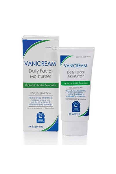 Vanicream مرطب يومي للوجه يحتوي على السيراميد وحمض الهيالورونيك للبشرة الحساسة، 3 أونصة سائلة