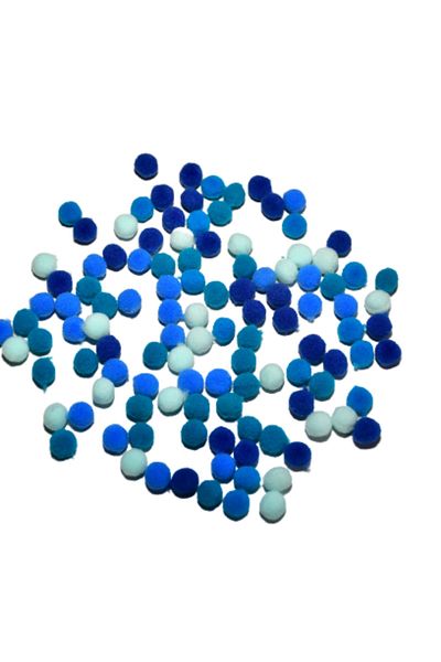 Meyco Small Pompoms, 120 Pcs, 10 Mm, Blue-blue, Art & Craft Accessories For Children