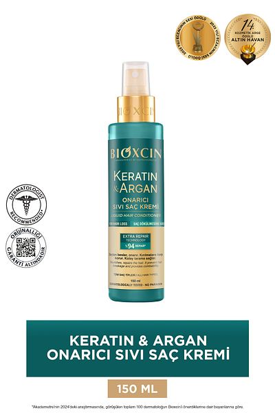 Bioxcin Keratin & Argan Repair Liquid Hair Care Cream 150 ml - Damaged and Sensitive Hair