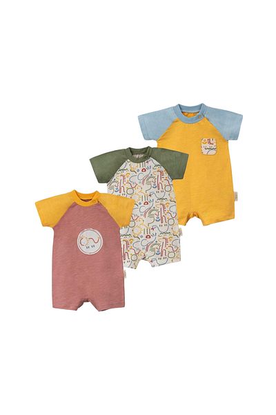Baby s Breath Flower Bohemian Short Sleeve Shorts Baby Romper 3-Piece Suit 100% Cotton 0-3-6 Months Newborn Baby Outfits