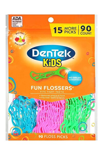DENTEK خيط تنظيف الأسنان المرح للأطفال، أعواد خيط تنظيف الأسنان، يزيل الطعام ...