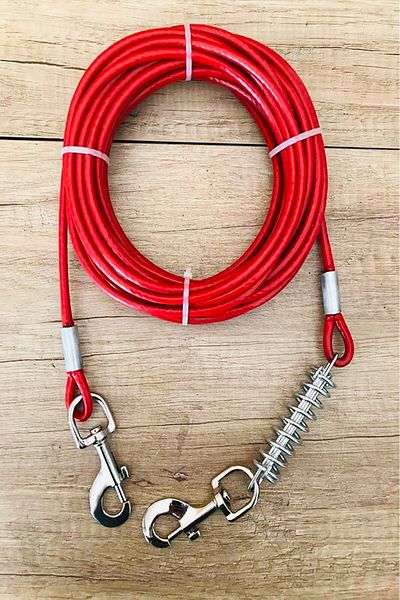 LİDERSAN ÇELİK Steel Pressed 10 Meters Dog Garden Tie Down Travel Strap Delivery Strap Screw Carabiner (80 Kg)