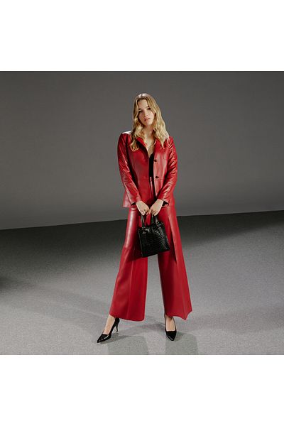 Desa Angeni Red Women's Leather Pants