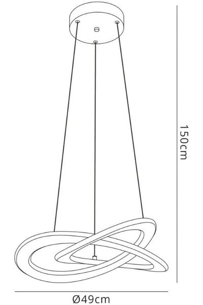 A F N LIGHTING 49cm Modern LED Pendant Light 40W 3000K Warm White Ceiling Fixture for Home & Office
