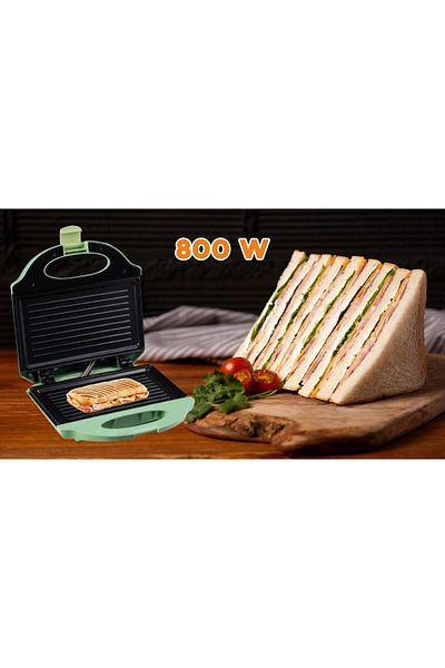 Hausberg Sendvičovač Hausberg HB-3535VR, 800 W, zelený, grilovací model