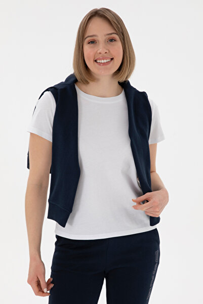 U.S. Polo Assn. Kadın Beyaz Bisiklet Yaka Basic Tişört 50305879-VR013