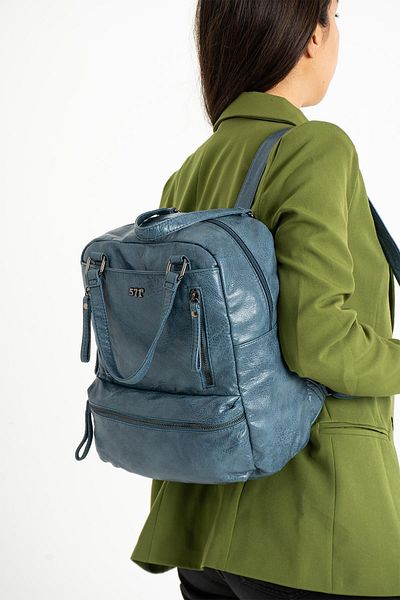 571 Collections Çanta Rucsac din piele artificială albastru (model: 571-9-12D)
