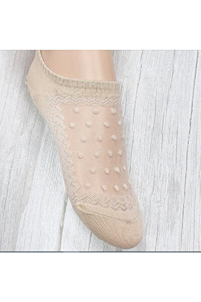 TChic جوارب راقصة الباليه النسائية ذات اللون الأسود والكريمي ذات نقطة شفافة ومفصلة