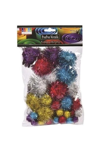 Südor 40-Piece Metallic Pompom - 15-28-38 Cm, Ss13-2 Model