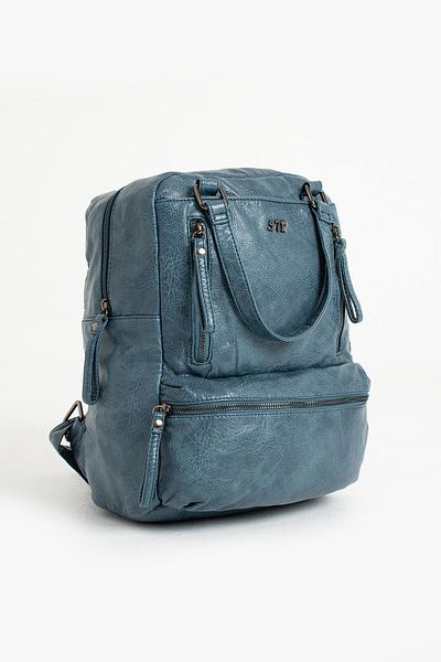 571 Collections Çanta Rucsac din piele artificială albastru (model: 571-9-12D)