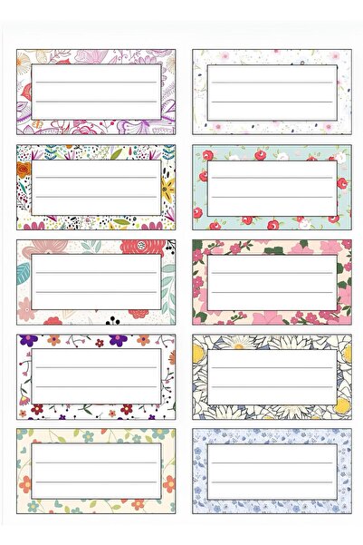 Rana İkra Art Etichete școlare cu tematică florală (2 coli, 20 bucăți)
