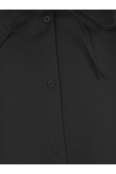 Modamorfo Stand Collar Cape Detailed Poplin Shirt -Black