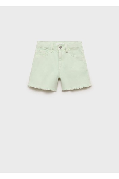 MANGO Kids Paçaları dikişsiz denim şort