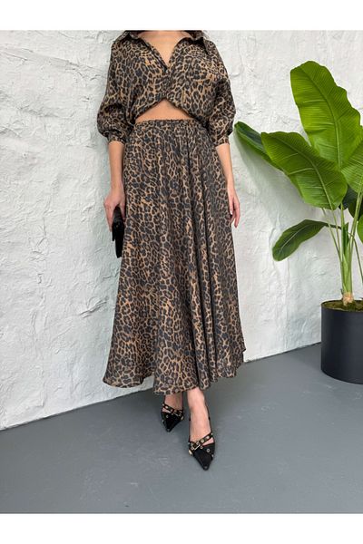 Elif Özbey Butik Μακριά φούστα με σχέδιο λεοπάρ