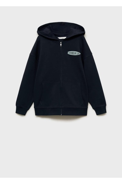 MANGO Kids Fermuarlı kapüşonlu sweatshirt