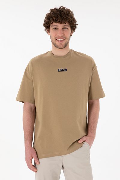 U.S. Polo Assn. Men's Oversize Fit Crew Neck Khaki T-Shirt 50305923-Vr027