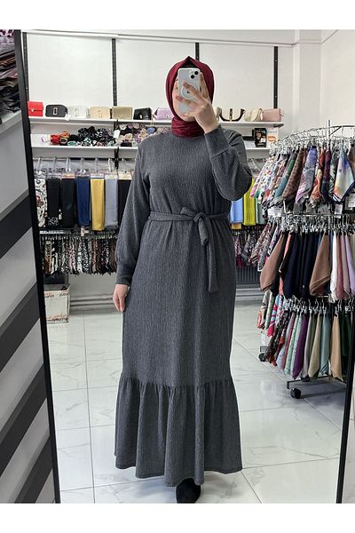 Zeynep Butik Bürümcük Υφασμάτινο Χειμερινό Μουσουλμανικό Φόρεμα 1637