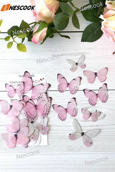 nescook Ready Cut Butterflies / Edible Butterfly /Paper Wafer Paper / 21 Pieces