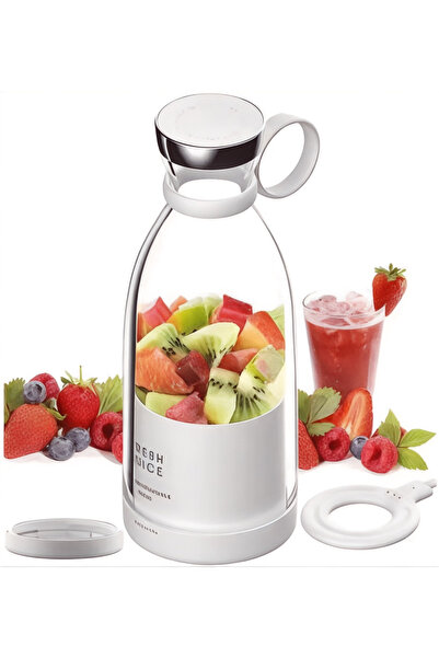 YMB Taşınabilir Şarjlı Meyve Suyu Sıkacağı, Kablosuz Mini Blender, Beyaz