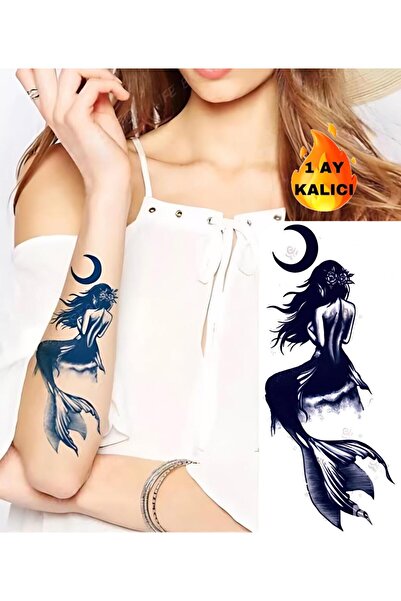 Mecit Tuhafiye 1 AY KALICI DENİZ KIZI AY KOL BİLEK VUCUT İÇİN GEÇİCİ DÖVME