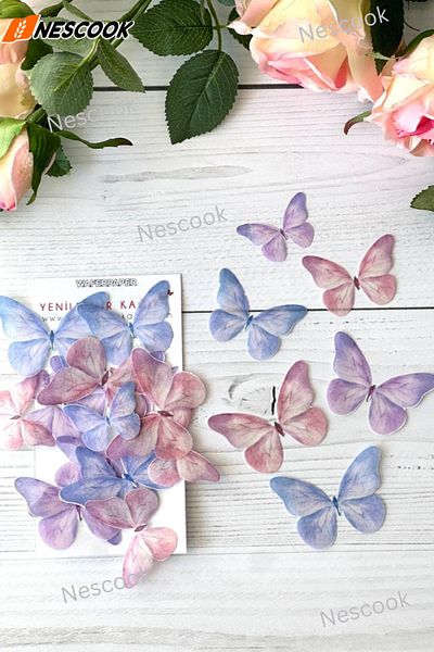nescook Ready Cut Butterflies / Edible Butterfly /Paper Wafer Paper / 21 Pieces