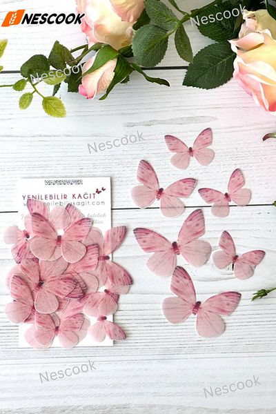 nescook Ready Cut Butterflies / Edible Butterfly /Paper Wafer Paper / 21 Pieces