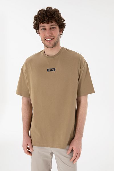 U.S. Polo Assn. Men's Oversize Fit Crew Neck Khaki T-Shirt 50305923-Vr027