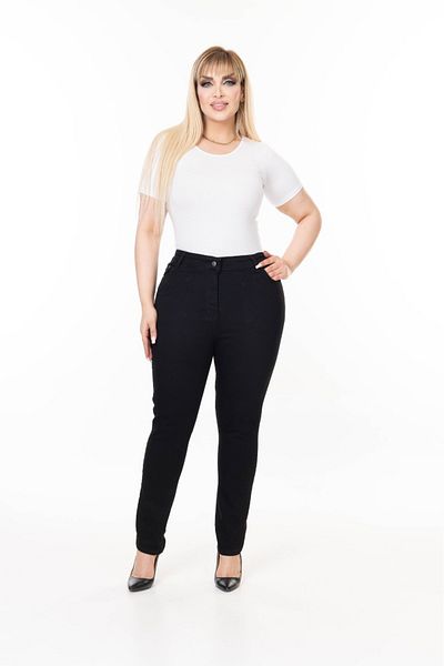 EYLÜLXXL Women's Plus Size Stretch Full Length Trousers