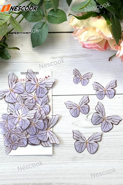 nescook Ready Cut Butterflies / Edible Butterfly /Paper Wafer Paper / 21 Pieces