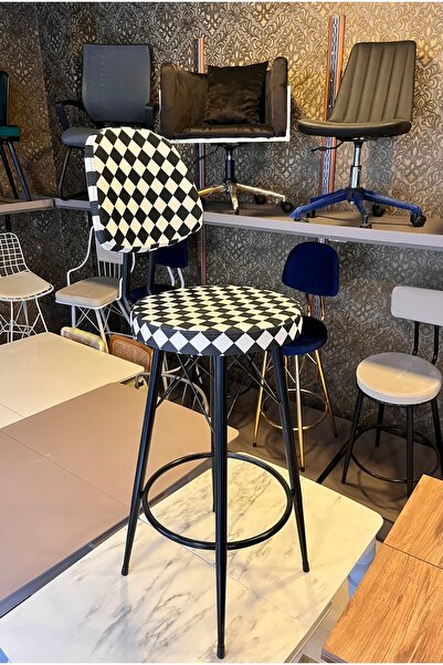 The SANDALYE SHOP Yeni Dama Desen Dolce Bar Sandalyesi 65 cm Oturum yüksekliği