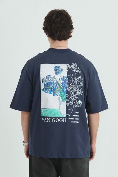 CANMODA Bite of Beauty - Μπλουζάκι Van Gogh Oversize - Navy Blue