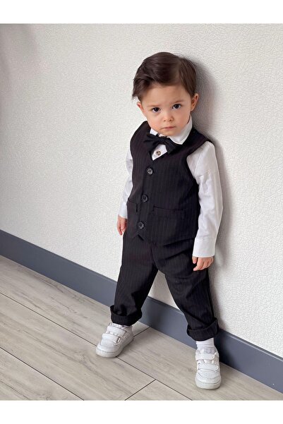 favorimkids Striped Cotton Linen Vest Set of 4