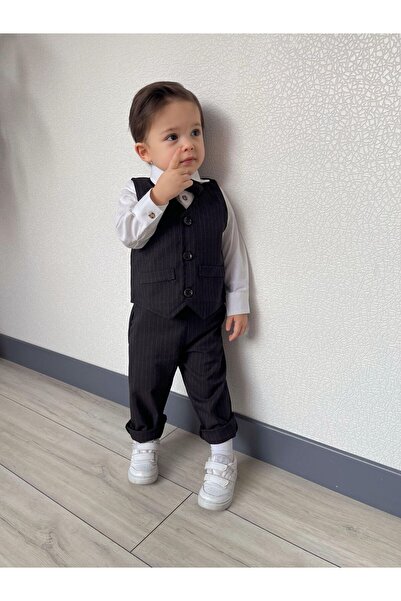 favorimkids Striped Cotton Linen Vest Set of 4