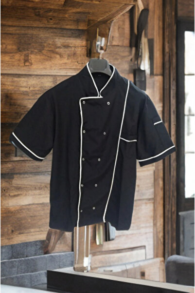Ervo Reklam Black Short Sleeve Chef Jacket/ Chef Shirt