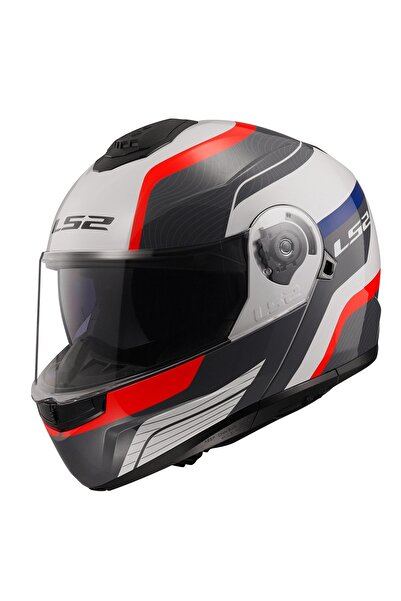 LS2 STROBE 2 ÇENE AÇILIR KASK MONZA SİYAH BEYAZ KIRMIZI