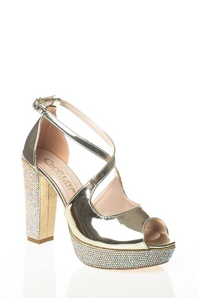 MFT AYAKKABI Women's Stone Embroidered High Platform Heeled Evening Shoes