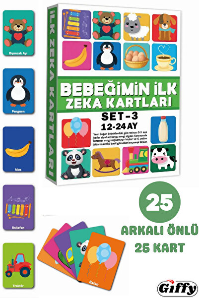 giffy Oyuncak Eğitici Bebeğimin İlk Zeka Kartları  Bebekler İçin Resimli İlk ...
